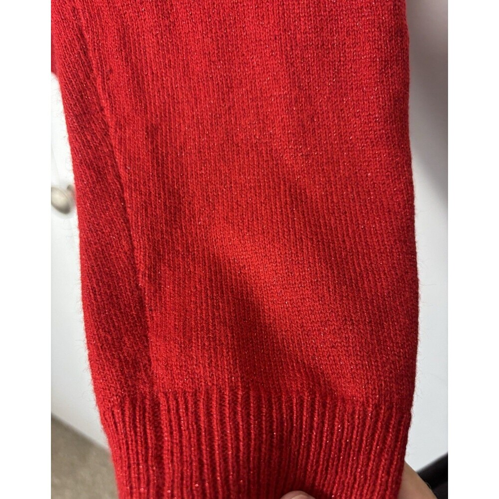 Sag Harbor Women’s Red Metallic  Sweater Size L - Picture 6 of 7